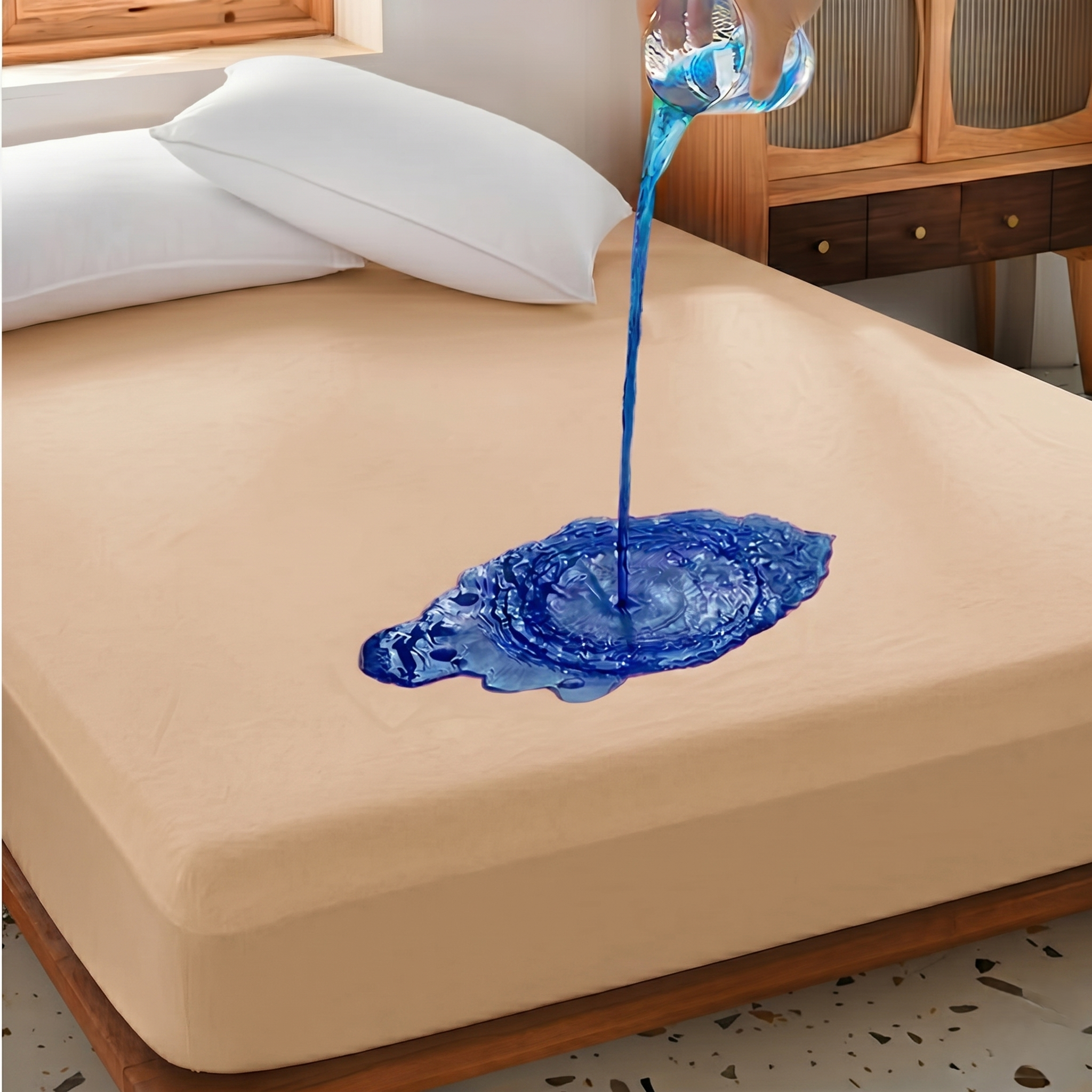 Waterproof Mattress Protector Full Size, Breathable, Noiseless, Mattress Cover, Fitted Deep Pocket Bed Cover CUSHTELLO