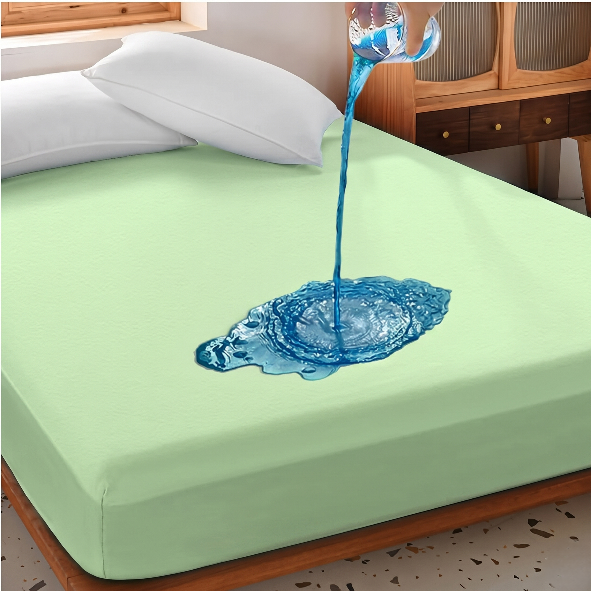 Waterproof Mattress Protector Full Size, Breathable, Noiseless, Mattress Cover, Fitted Deep Pocket Bed Cover CUSHTELLO