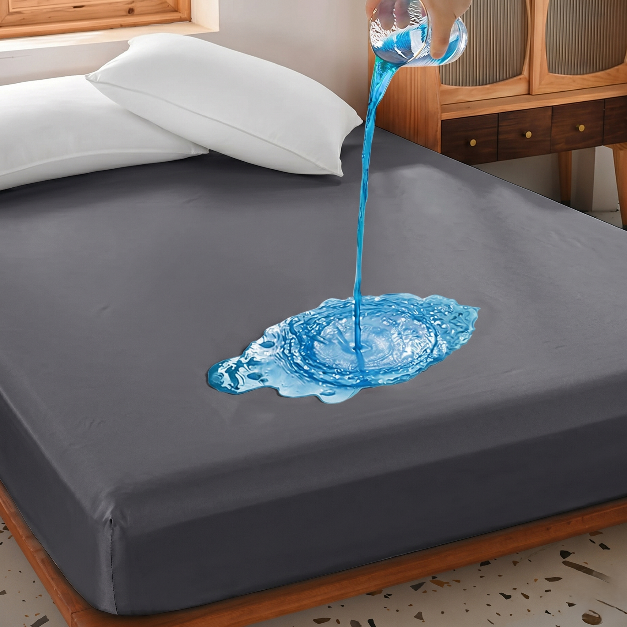 Waterproof Mattress Protector Full Size, Breathable, Noiseless, Mattress Cover, Fitted Deep Pocket Bed Cover CUSHTELLO