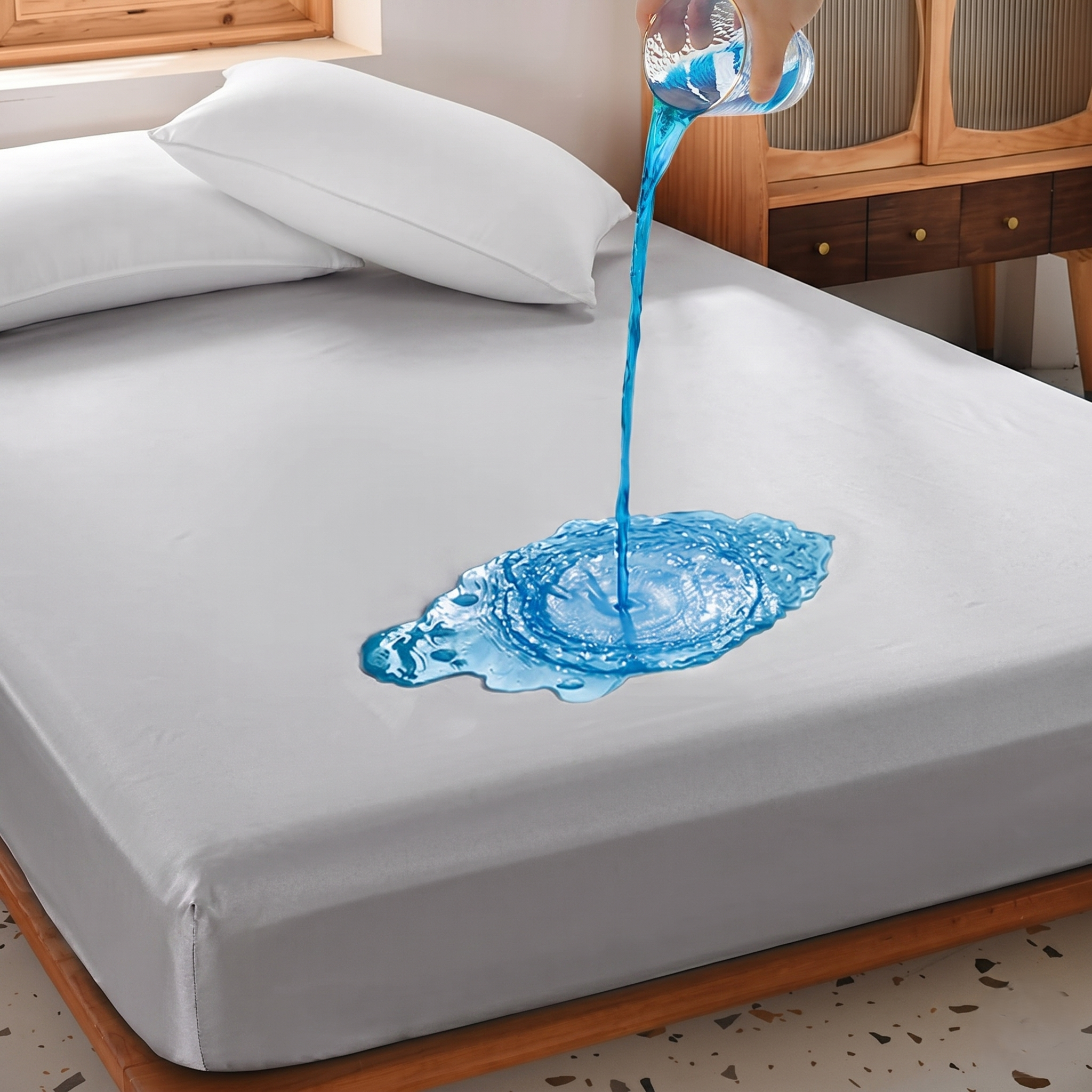 Waterproof Mattress Protector Full Size, Breathable, Noiseless, Mattress Cover, Fitted Deep Pocket Bed Cover CUSHTELLO