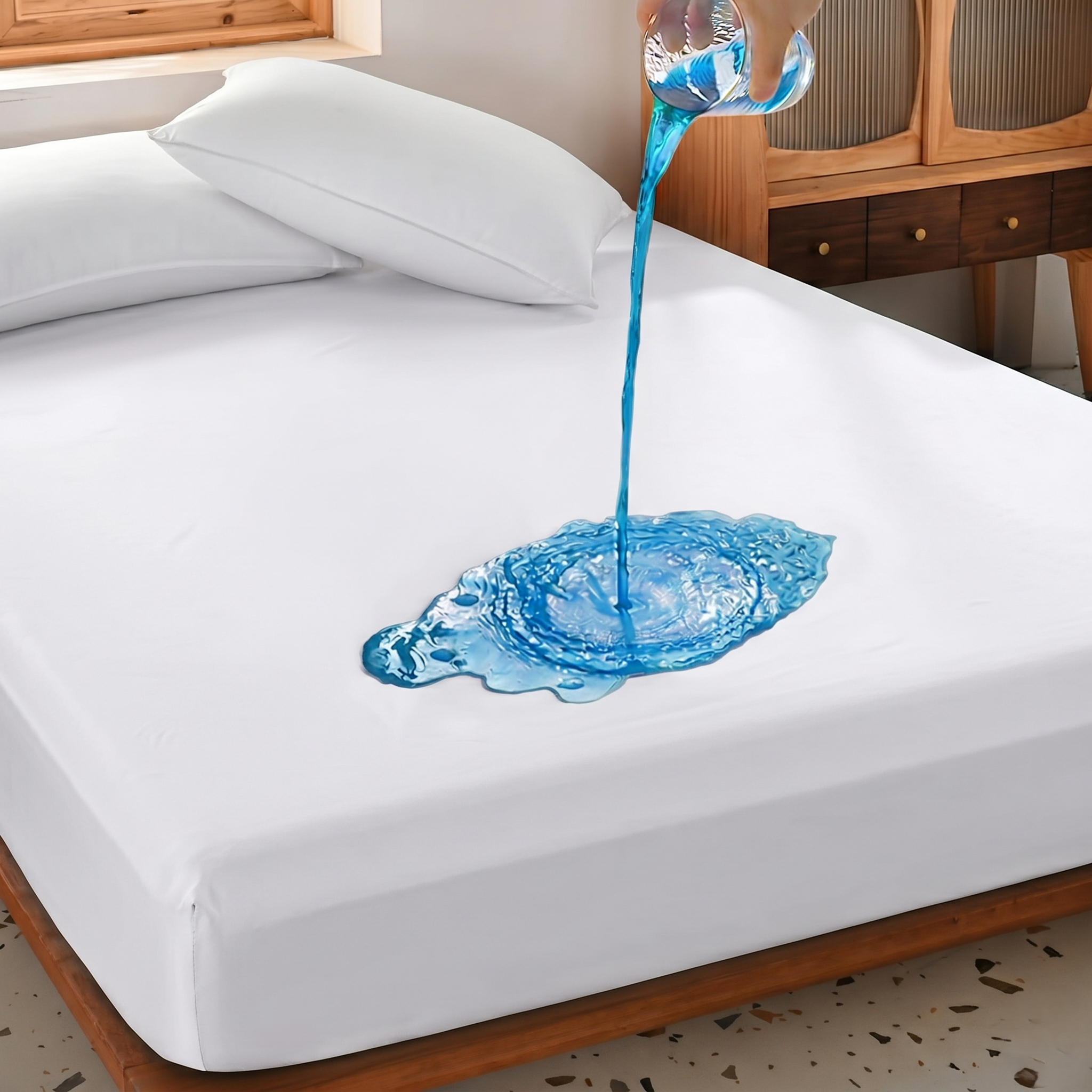 Waterproof Mattress Protector Full Size, Breathable, Noiseless, Mattress Cover, Fitted Deep Pocket Bed Cover CUSHTELLO